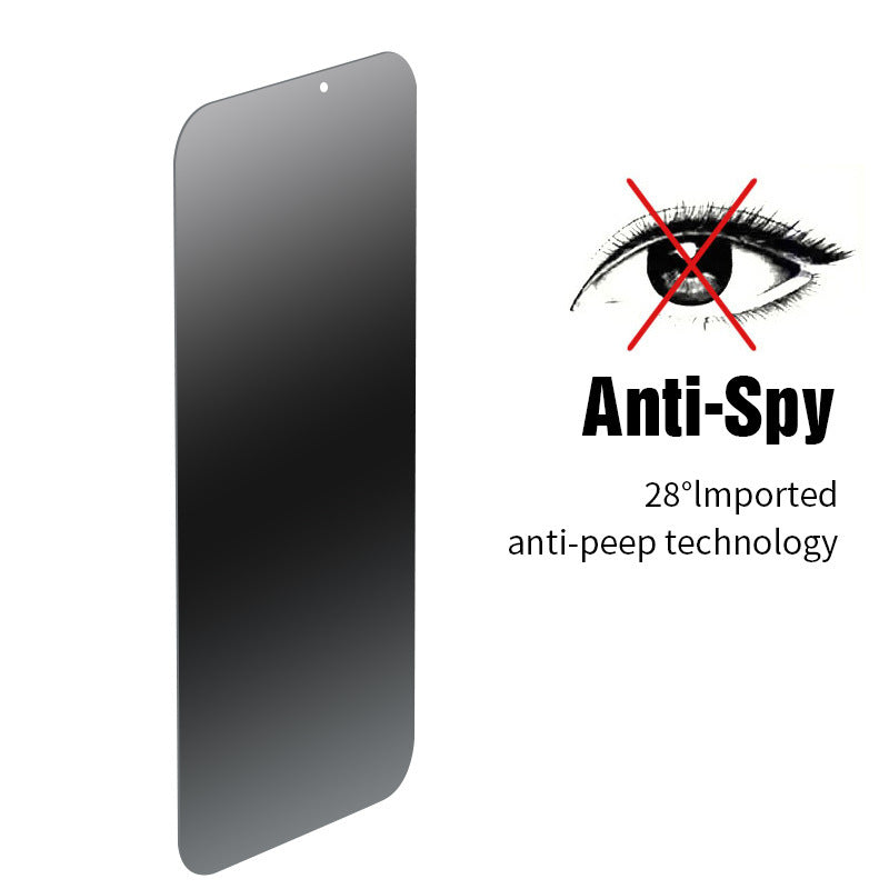 Verre trempé anti-regard pour téléphone portable, plein écran