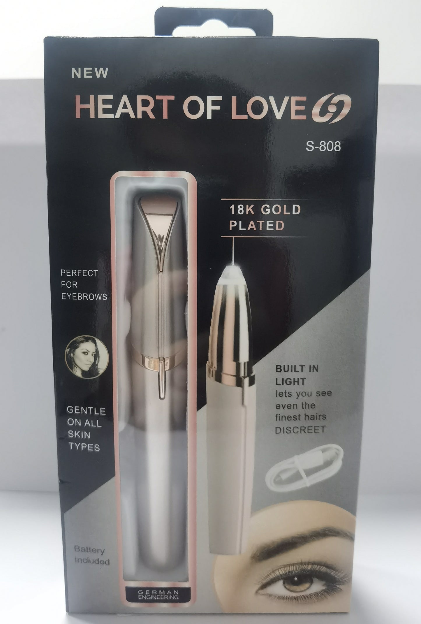 Mini Electric Eyebrow Trimmer – Painless Hair Remover with LED Light for Brows & Face