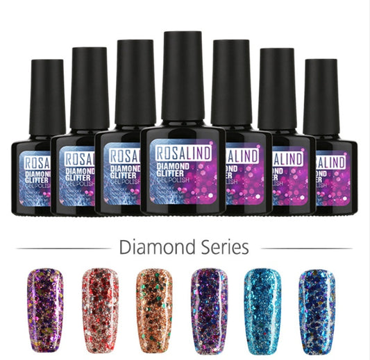 Diamond Nail Gel – Shiny Long-Lasting UV/LED Gel Polish for Sparkling Nail Art