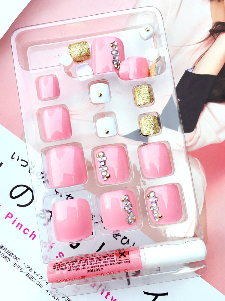 24 Pcs Professional Artificial Acrylic Toe Nails – Full Cover Press-On Toe Nail Patches