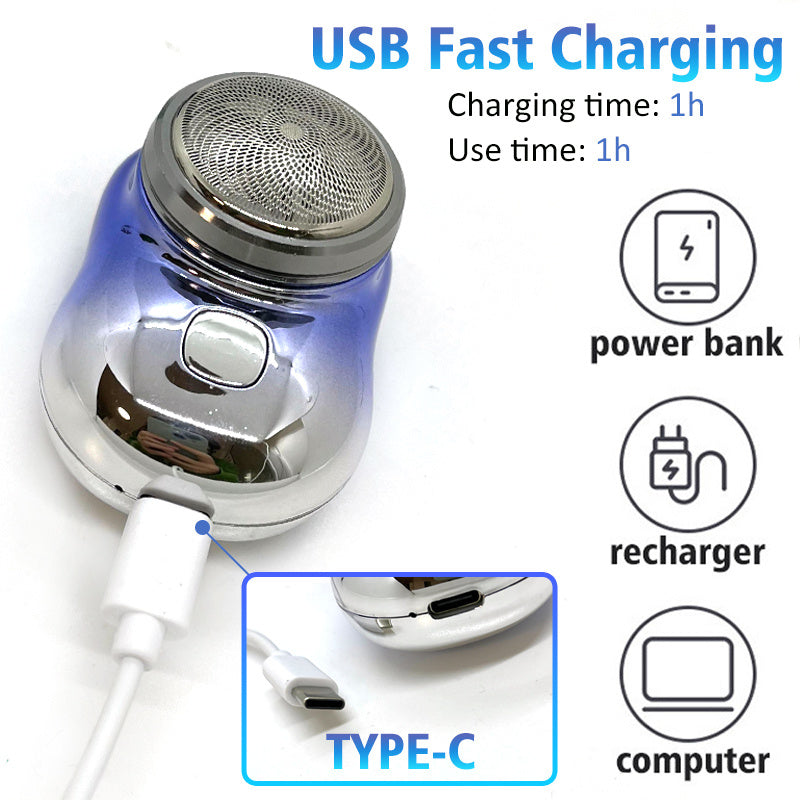 Mini Portable Electric Shaver for Men – Cordless USB Rechargeable, Wet & Dry, Painless