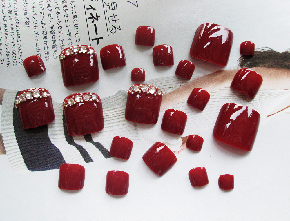 24 Pcs Professional Artificial Acrylic Toe Nails – Full Cover Press-On Toe Nail Patches