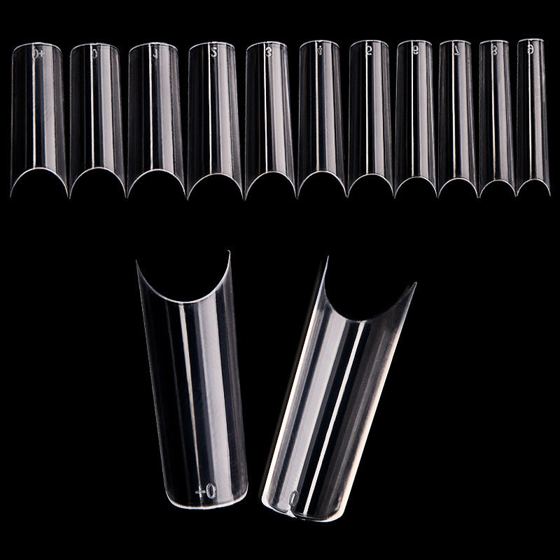 French Long Fake Nails – Classic Press-On Acrylic Tips for Salon & DIY Manicure