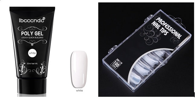 100 Pcs Crystal Nail Extension Tips – Painless & Rapid Build with Crystal Glue, Scaled Nail Forms