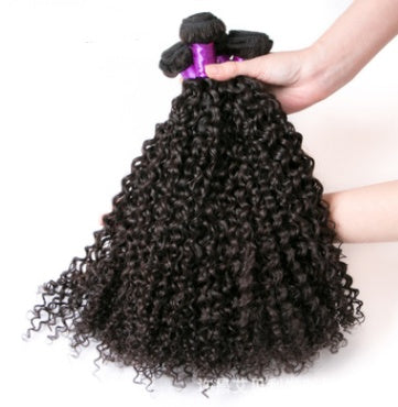 Brazilian Virgin Human Hair – Kinky Curly Wig & Hair Extensions, Natural Black Weave Bundles