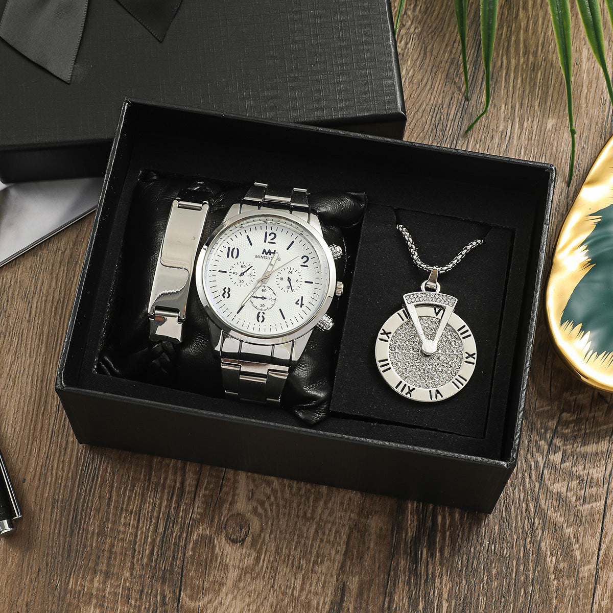 Men’s Business Gift Watch Set – Holiday & Birthday Bracelet & Necklace – HZ Mobile