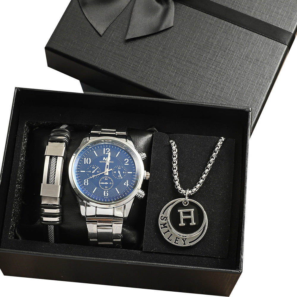 Men’s Business Gift Watch Set – Holiday & Birthday Bracelet & Necklace – HZ Mobile