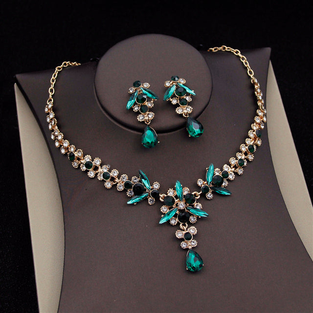 Royal Queen Bridal Jewelry Set – Luxury Wedding Tiara & Earrings Necklace Set for Women