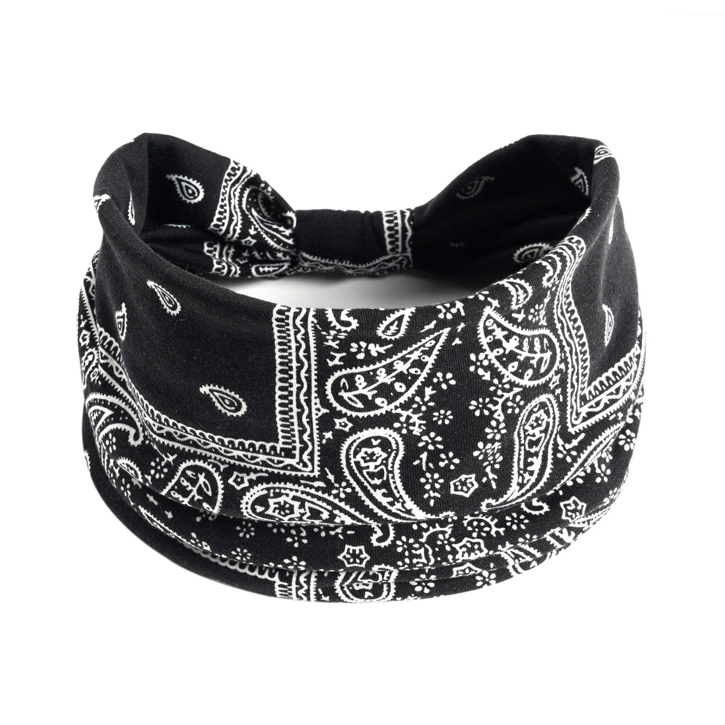 Bohemian Yoga Sports Headband – Cashew Print, Sweat-Absorbent & Non-Slip Elastic Hairband