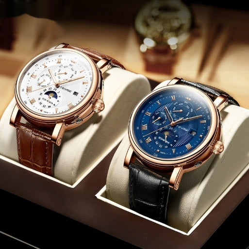 Men’s Thin Calendar Large Dial Mechanical Watch – HZ Mobile