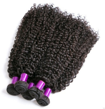 Brazilian Virgin Human Hair – Kinky Curly Wig & Hair Extensions, Natural Black Weave Bundles