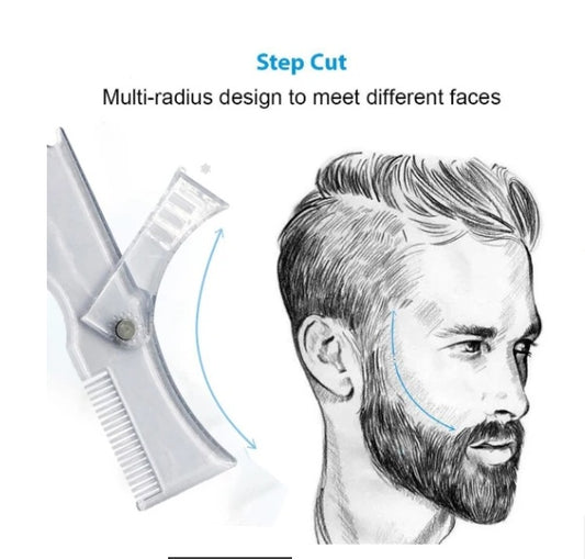 Multifunctional Beard Shaping Comb – Men’s Styling Template with Manual Rotating Edge