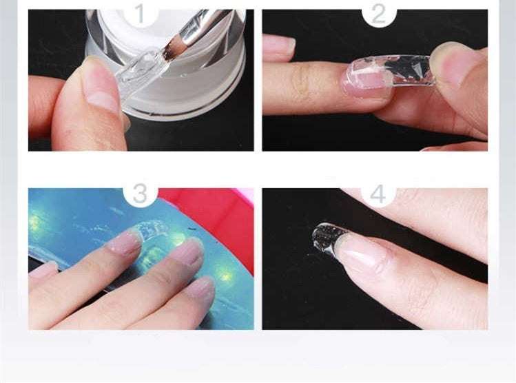 Clear Removable Nail Gel – Phototherapy Builder Gel with Nail Extension Tablets for DIY & Salon