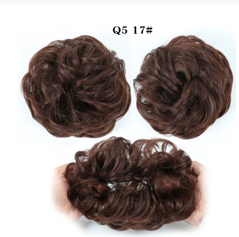 Fluffy Curly Hair Bun with Drawstring – Natural Look Hair Ring & Bun Maker for Women