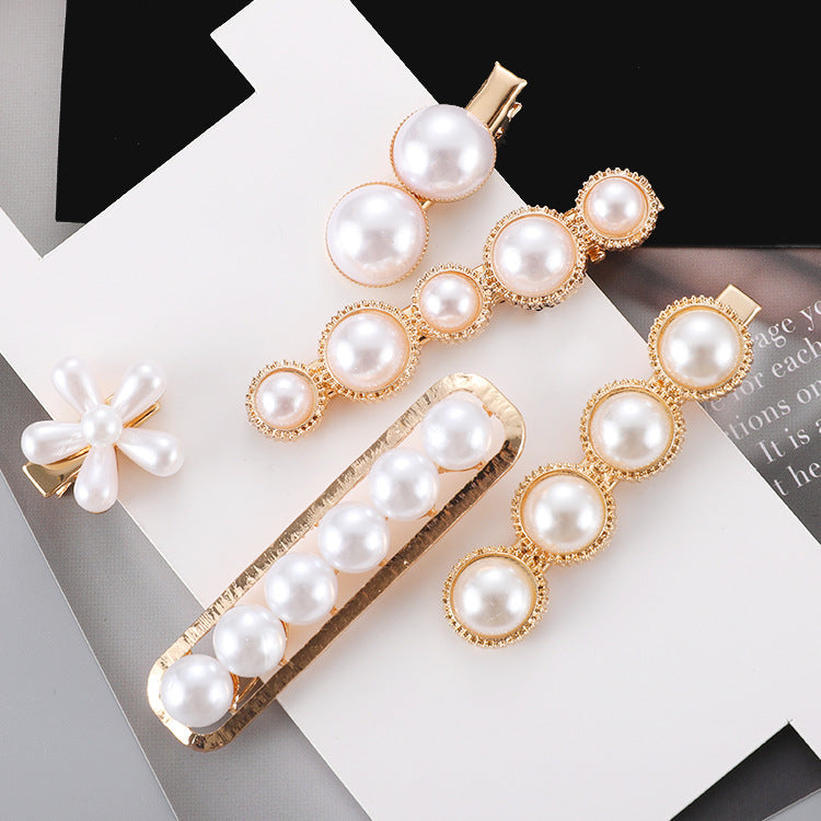 Slip-On Pearl Bow Hair Clip – Elegant Barrette for Women & Girls Hairstyles