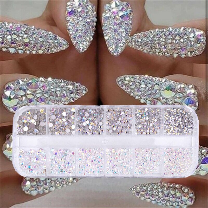 Symphony AB Rhinestones for Nail Art – Sparkling Crystal Decorations for DIY & Salon Manicure