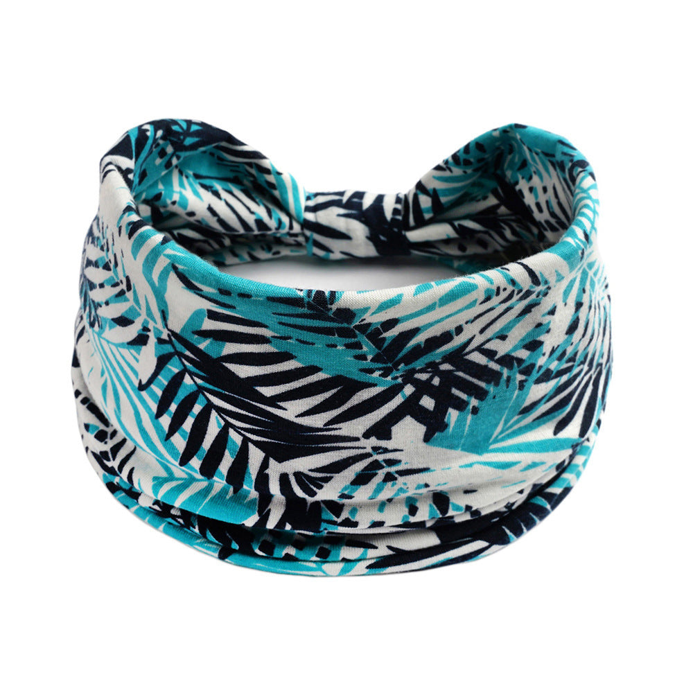 Bohemian Yoga Sports Headband – Cashew Print, Sweat-Absorbent & Non-Slip Elastic Hairband