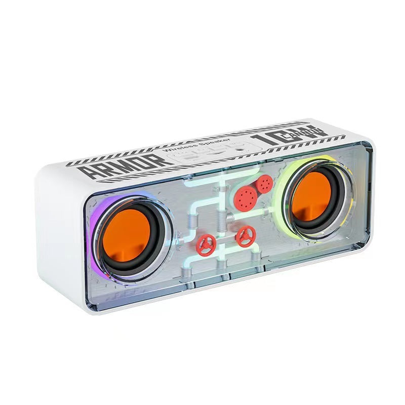 Haut-parleur Bluetooth sans fil mécanique transparent à double haut-parleur