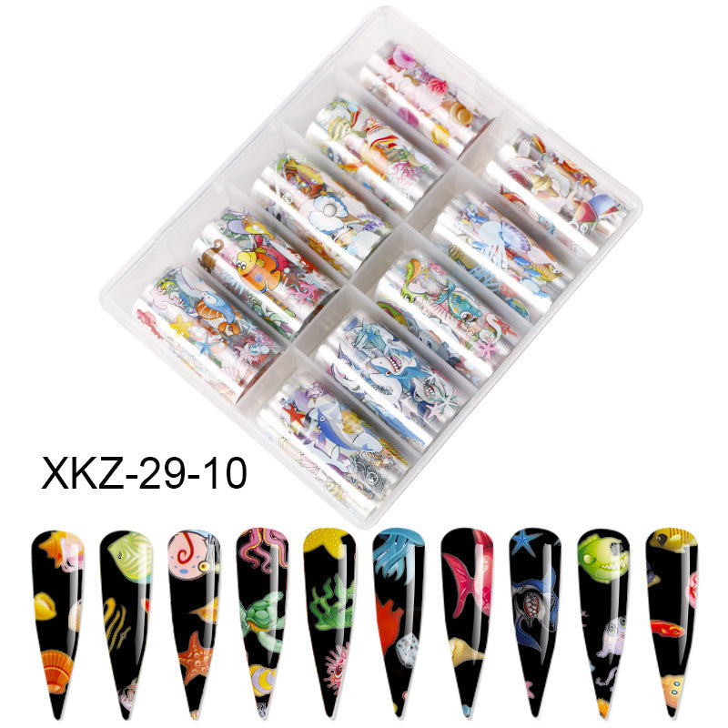 Butterfly & Star Nail Transfer Paper – Laser Foil Stickers for DIY European & American Nail Art