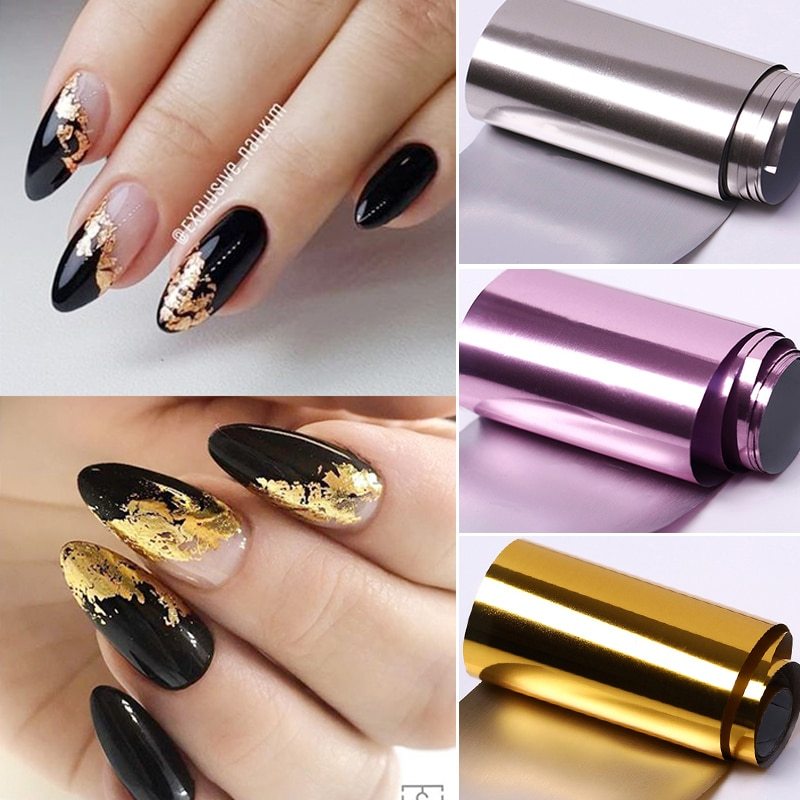 Rose Gold Star Nail Transfer Foil – Shiny Paper Stickers for DIY & Salon Nail Art