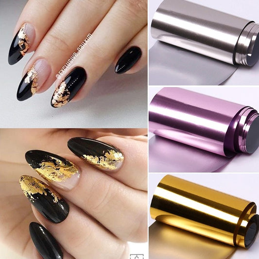 Rose Gold Star Nail Transfer Foil – Shiny Paper Stickers for DIY & Salon Nail Art