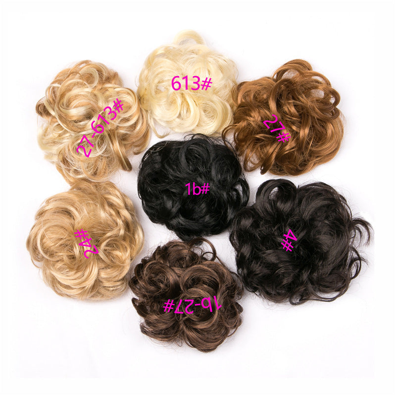 Fluffy Curly Hair Bun with Drawstring – Natural Look Hair Ring & Bun Maker for Women