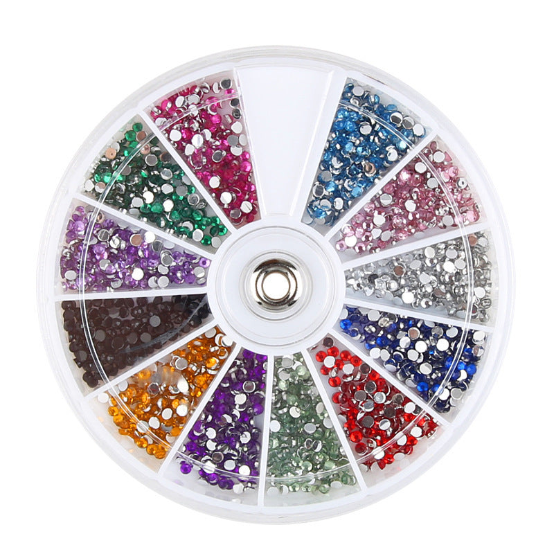 12 Colors Diamond Rhinestone Fake Nails – Sparkling Press-On Tips for DIY & Salon Manicure