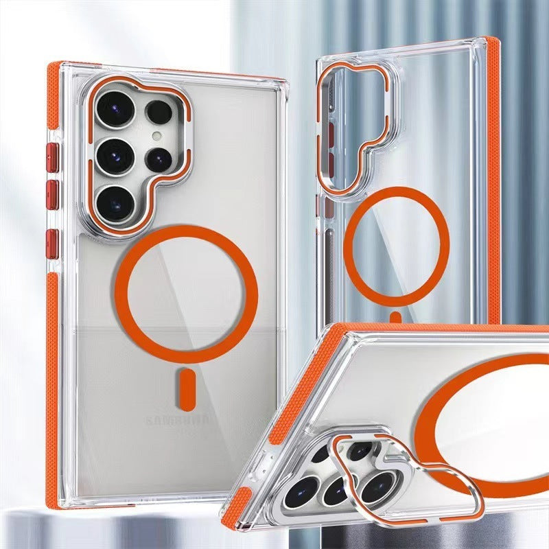 Two-Tone Magnetic Case for Samsung Galaxy S25 Ultra – Colorful Hardware Protective Cover