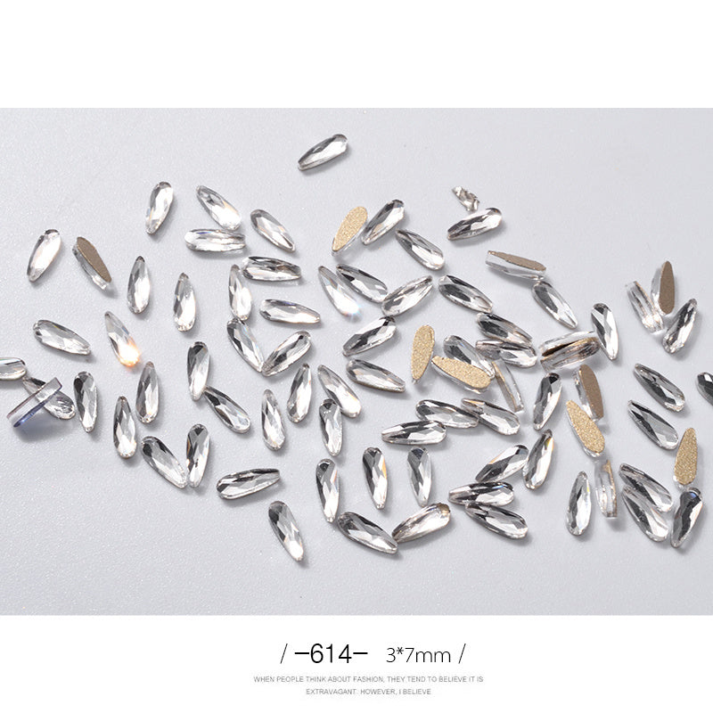 10 Pcs 3D Water Drop Rhinestones – Glitter Nail Art Decorations for DIY & Professional Manicure