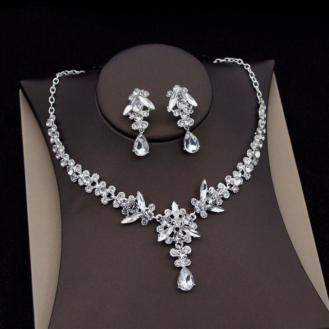 Royal Queen Bridal Jewelry Set – Luxury Wedding Tiara & Earrings Necklace Set for Women