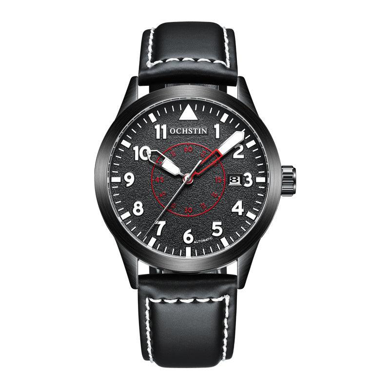 Metal Automatic Mechanical Leather Waterproof Men’s Luminous Watch – HZ Mobile