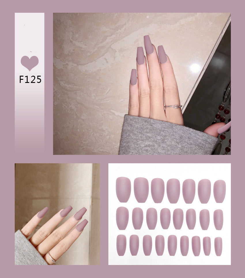 Nail Art Scrub Ballet Fake Nails – Matte Textured Press-On Tips for DIY & Salon Manicure