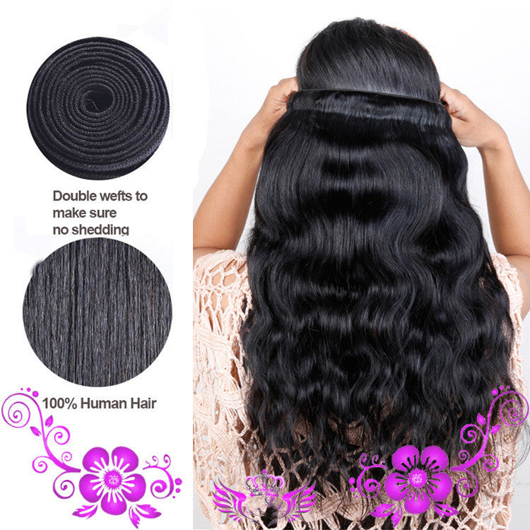 Peruvian Virgin Hair Body Wave – 100% Real Human Hair Weave Bundles, Natural Black Extensions