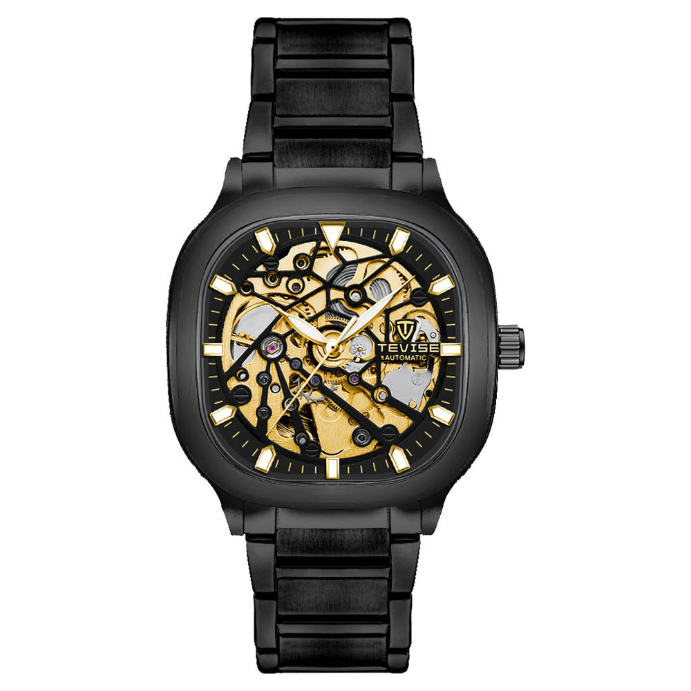 Waterproof Automatic Luminous Square Hollow Men’s Watch – HZ Mobile