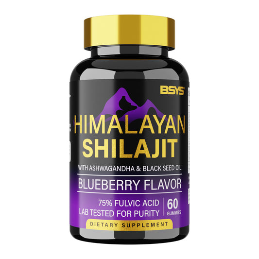 BSYS Shilajit Gummies – 60 Count Natural Energy, Stamina & Vitality Supplement