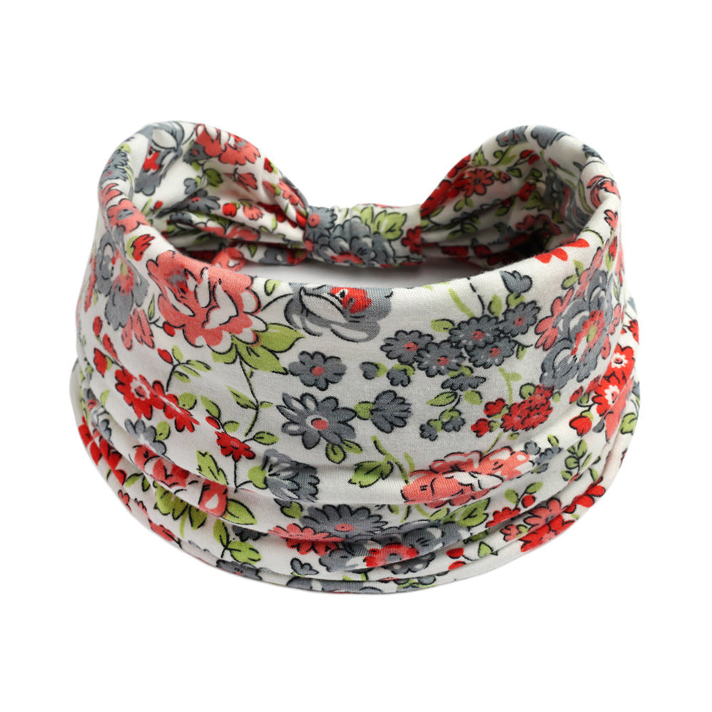Bohemian Yoga Sports Headband – Cashew Print, Sweat-Absorbent & Non-Slip Elastic Hairband