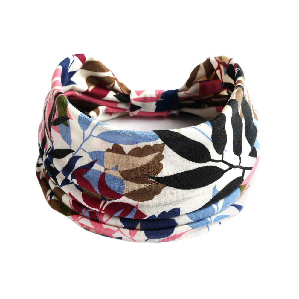 Bohemian Yoga Sports Headband – Cashew Print, Sweat-Absorbent & Non-Slip Elastic Hairband