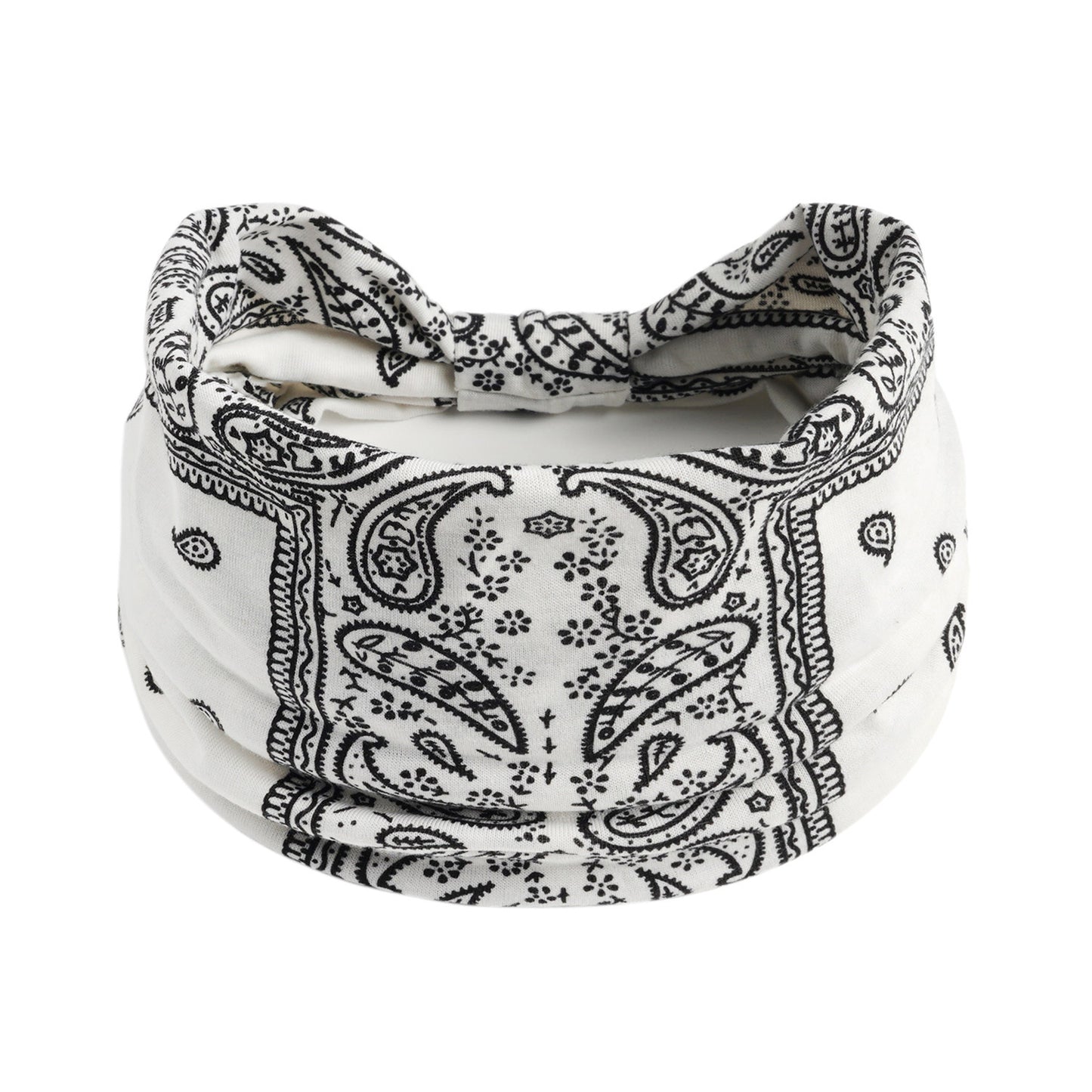 Bohemian Yoga Sports Headband – Cashew Print, Sweat-Absorbent & Non-Slip Elastic Hairband