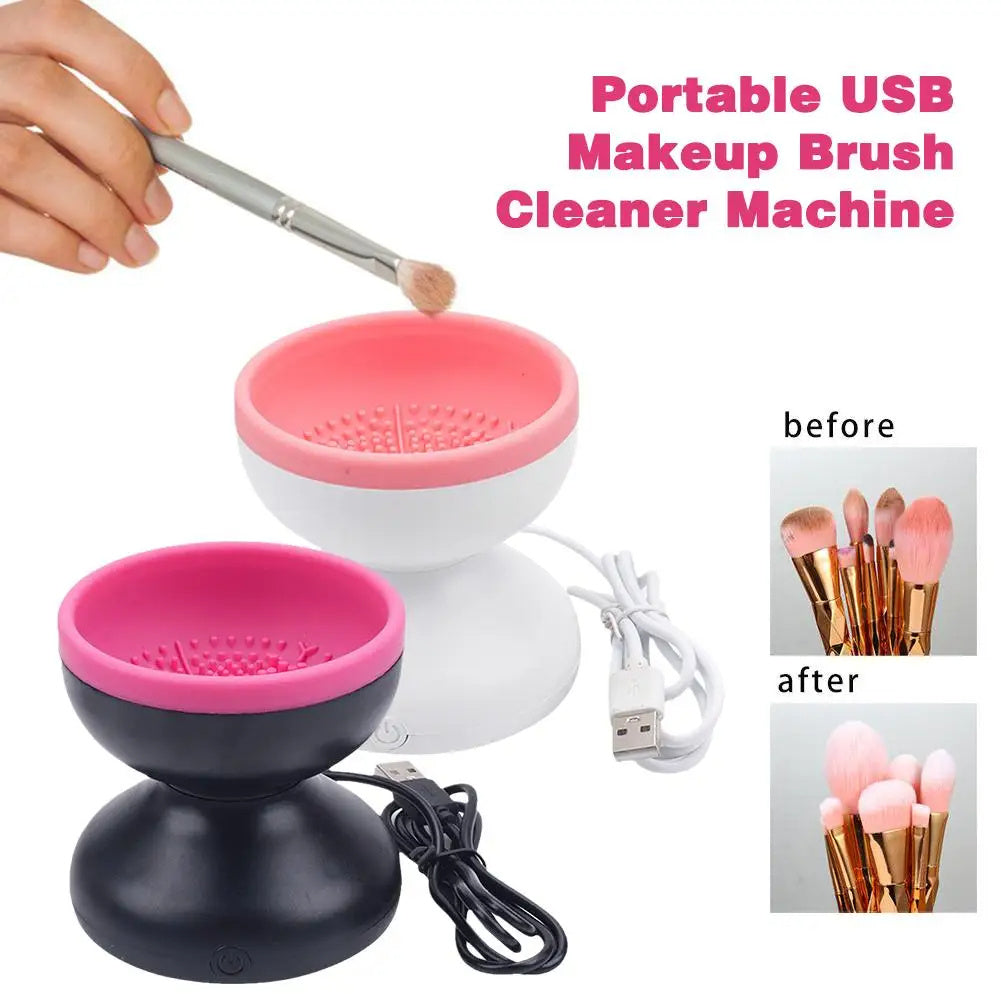 Electric Makeup Brush Cleaner – Portable Automatic USB Cleaning Machine for All Brush Sizes