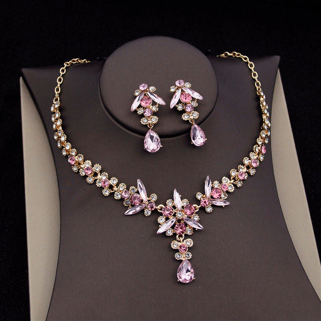 Royal Queen Bridal Jewelry Set – Luxury Wedding Tiara & Earrings Necklace Set for Women