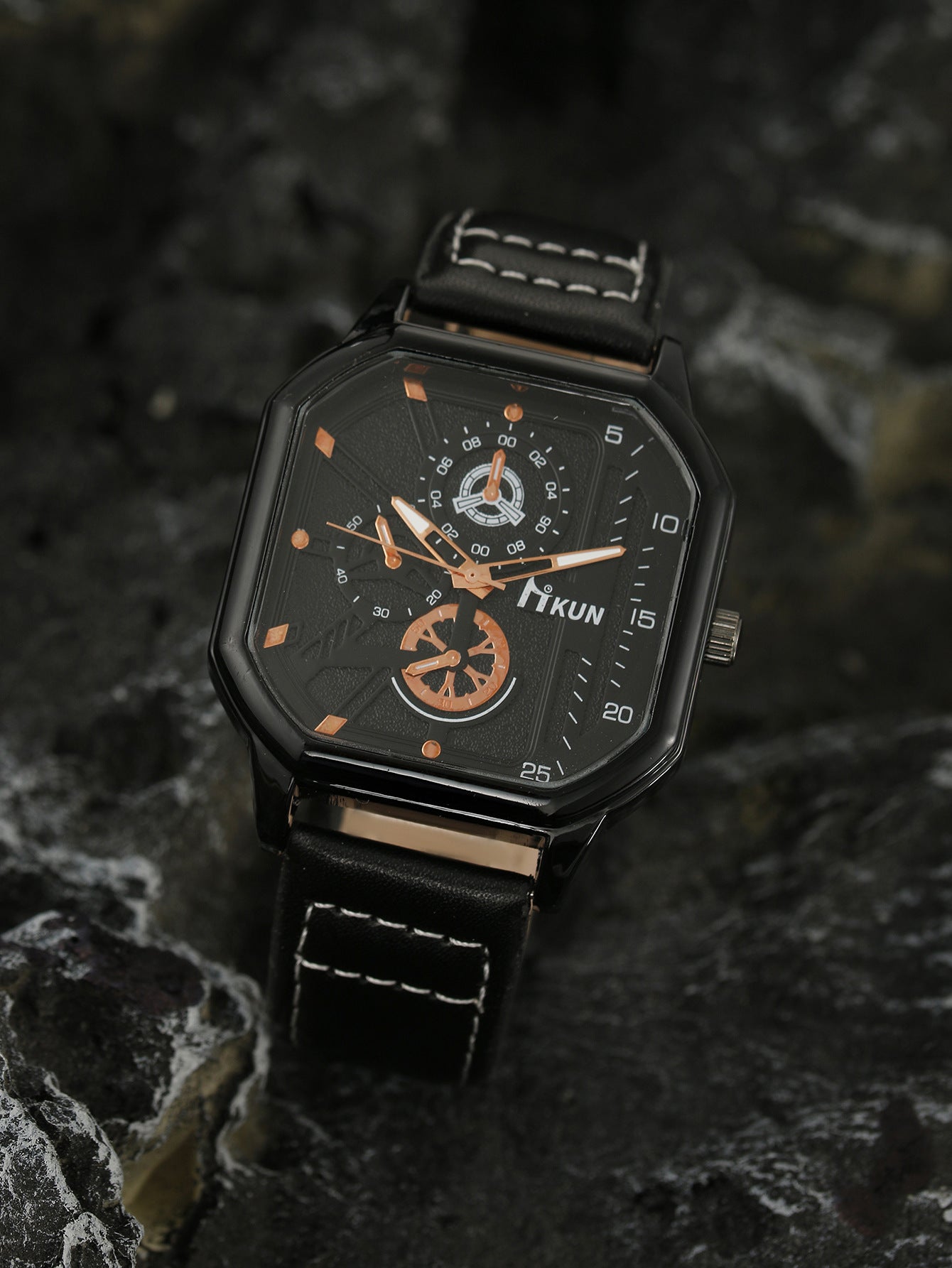Double-Layer Square Shell Casual Men’s Watch Set – HZ Mobile