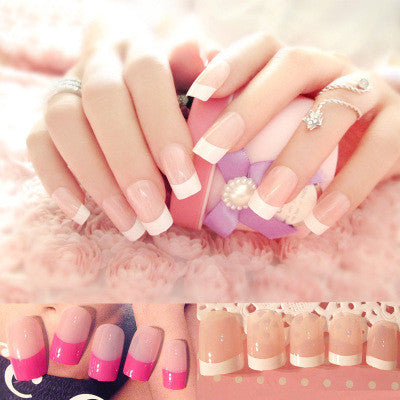 Finished French Long Fake Nails – Ready-to-Wear Press-On Tips for DIY & Salon Manicure