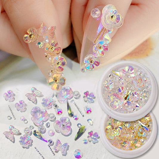 Flower & Butterfly Nail Art – Colorful Stickers and Decorations for DIY & Salon Manicure