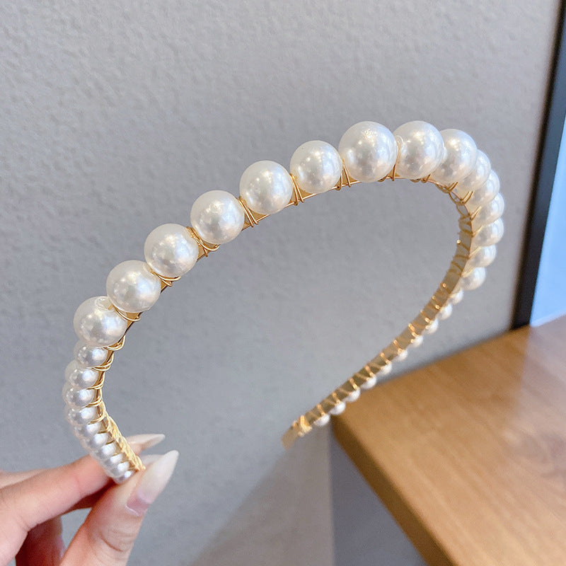 Thin Pearl Headband – Elegant Hair Accessory for Weddings, Parties & Daily Wear