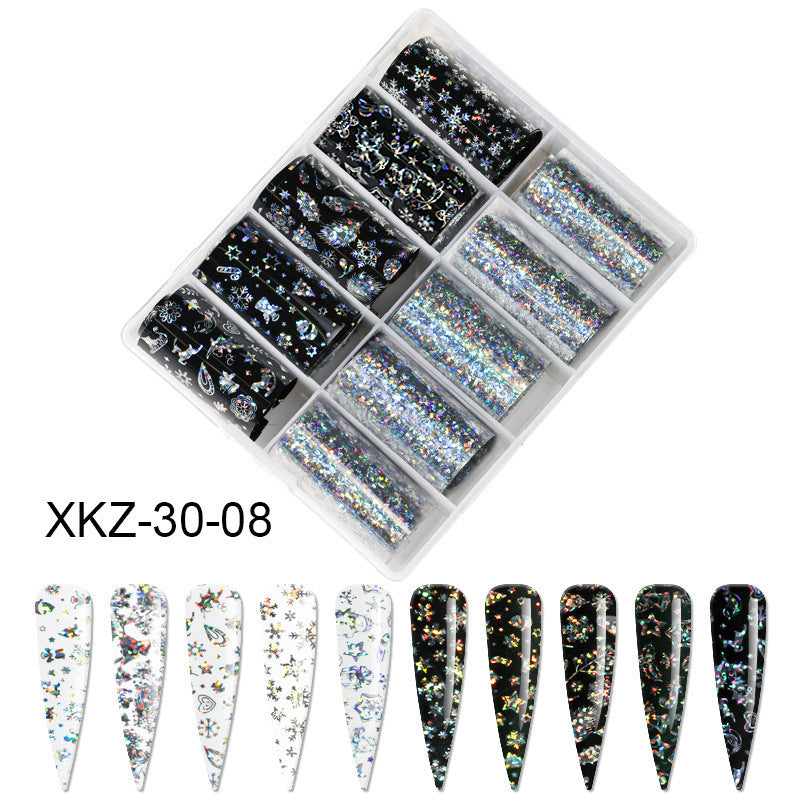 Butterfly & Star Nail Transfer Paper – Laser Foil Stickers for DIY European & American Nail Art