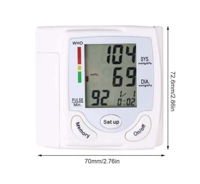 Wrist Blood Pressure Monitor – Fully Automatic Electronic BP Measuring Device for Home & Elderly Use