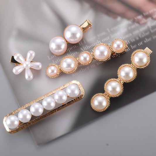 Slip-On Pearl Bow Hair Clip – Elegant Barrette for Women & Girls Hairstyles