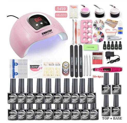 80W Nail Phototherapy Lamp – UV LED Gel Nail Dryer Machine Set for DIY & Professional Manicure