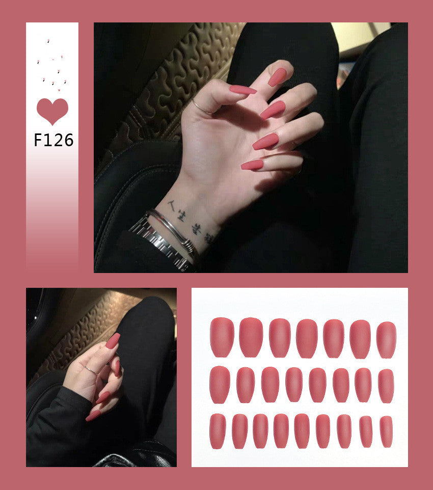 Nail Art Scrub Ballet Fake Nails – Matte Textured Press-On Tips for DIY & Salon Manicure