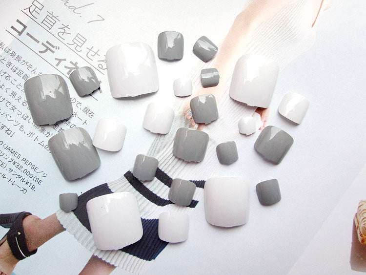 24 Pcs Professional Artificial Acrylic Toe Nails – Full Cover Press-On Toe Nail Patches